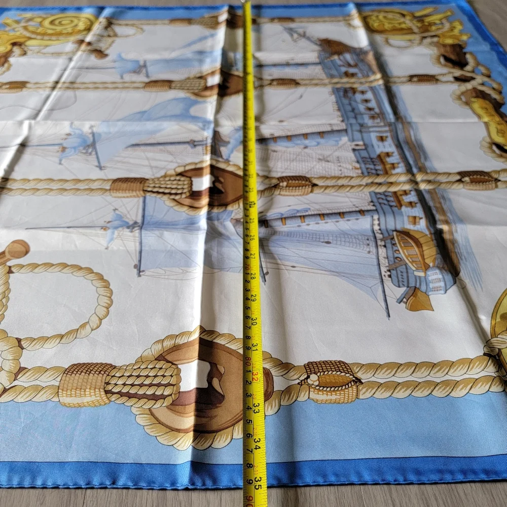 SALE🎉 Authentic HERMES Nautical Themed Silk Scarf - Picture 6 of 9